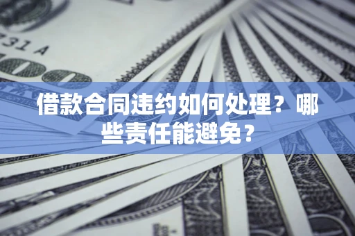 济南借款合同违约如何处理？哪些责任能避免？
