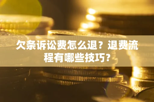 济南欠条诉讼费怎么退？退费流程有哪些技巧？